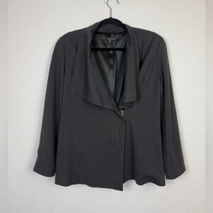 Eileen Fisher Zipper Front Draped Collar Moto Style Jacket Petite Large